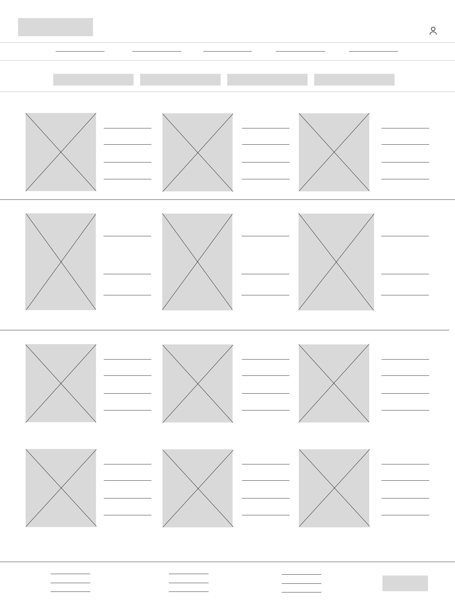 gallery page desktop digital wireframe