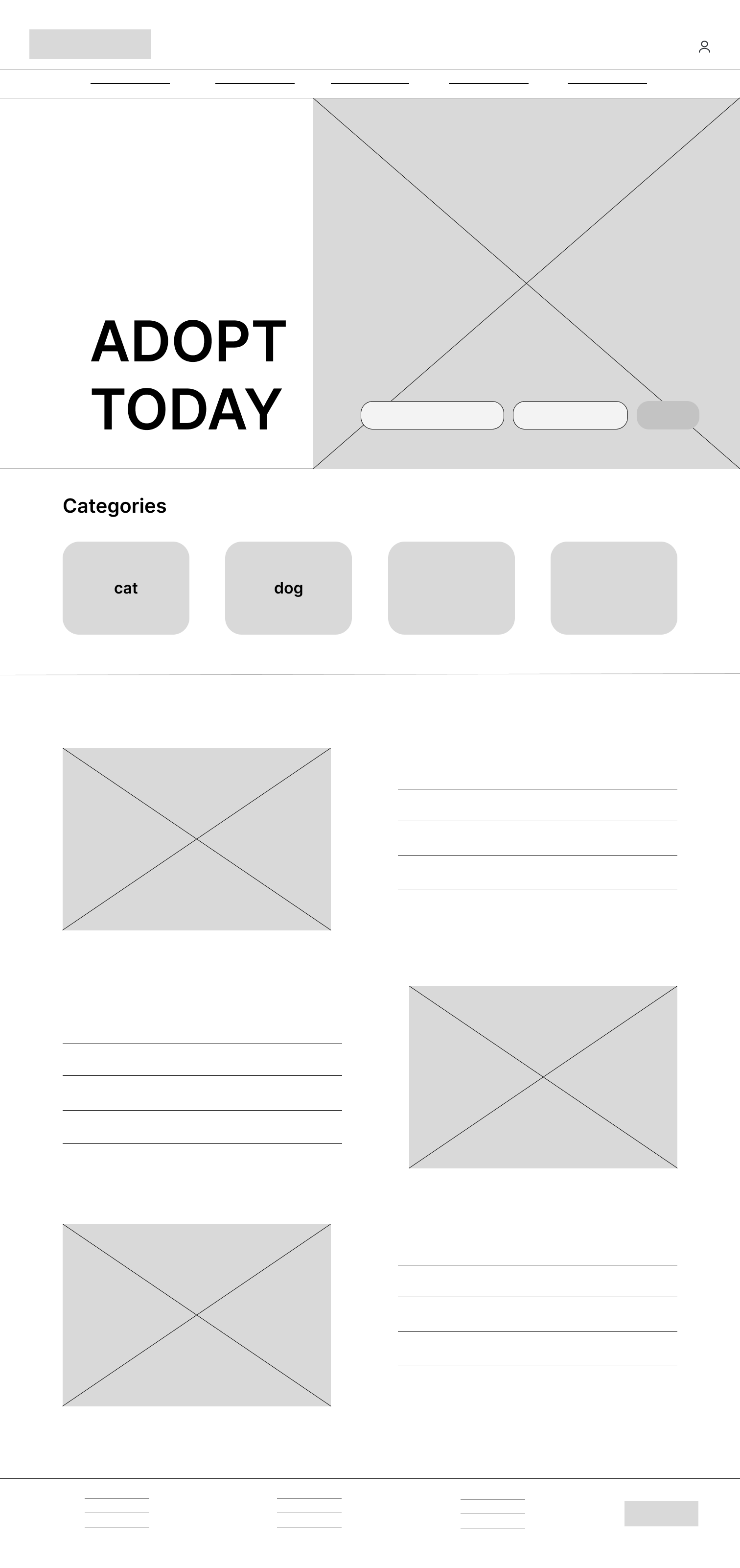 homepage desktop digital wireframe