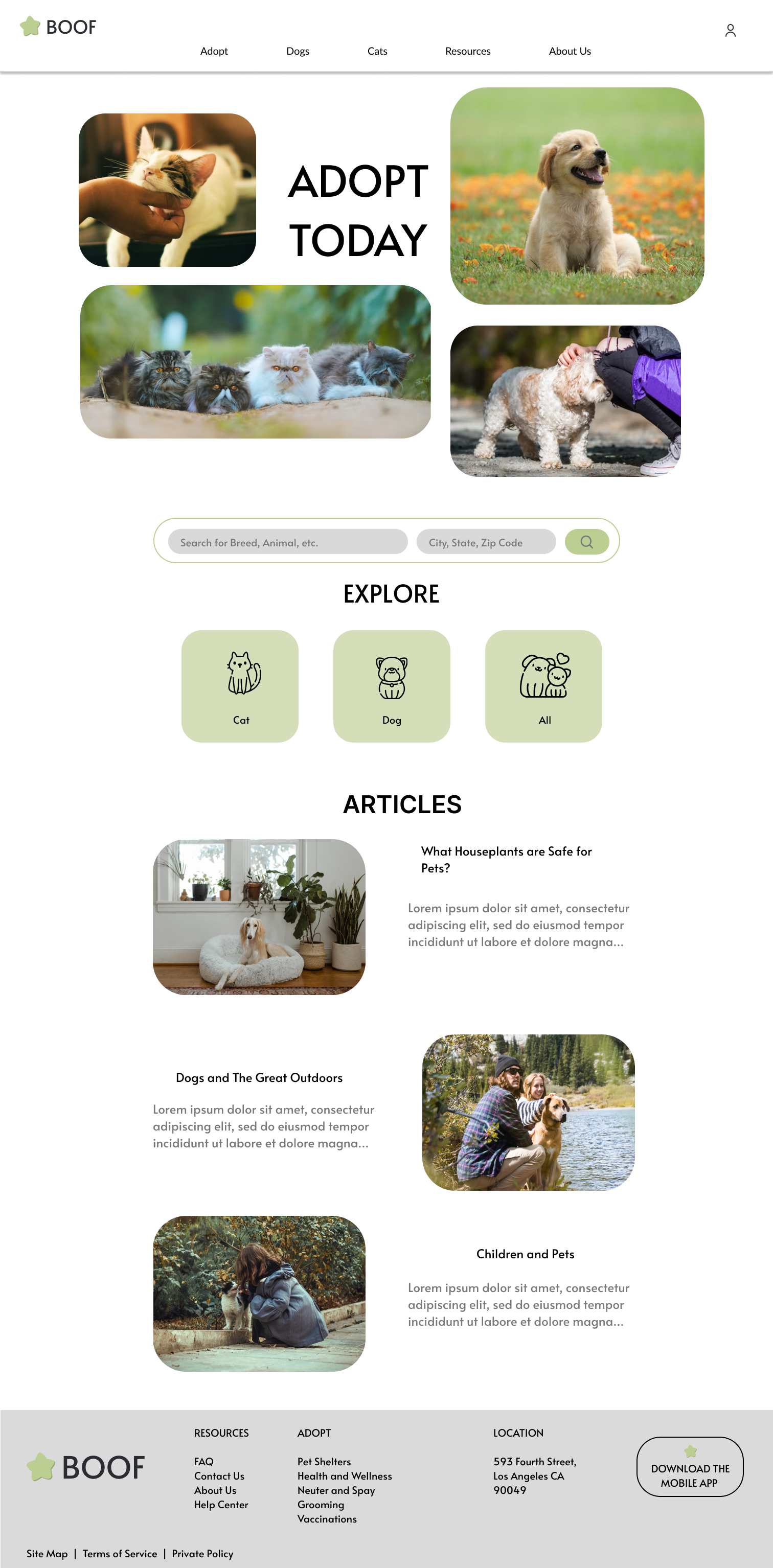 homepage desktop mockup
