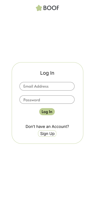 log in page mobile final design
