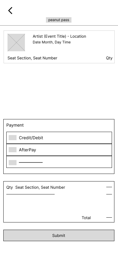 checkout page mobile digital wireframe