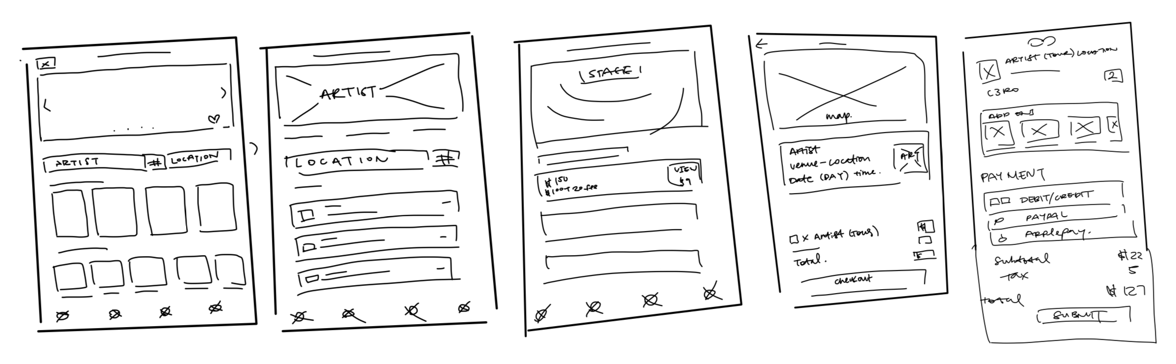sketches for mobile app