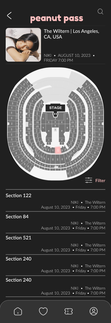 seat selection mobile mockup