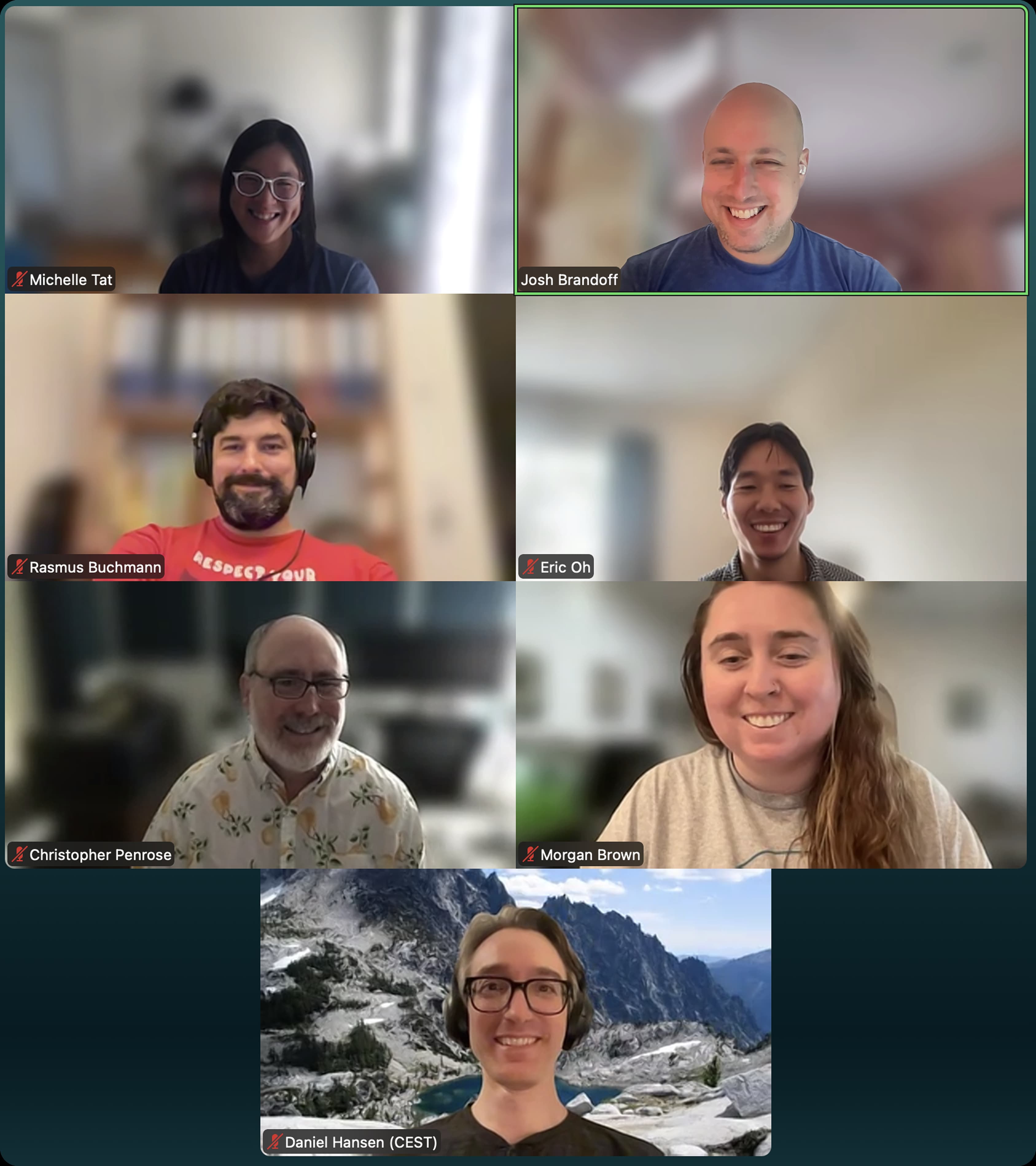 Data team in a Zoom call hanging out
