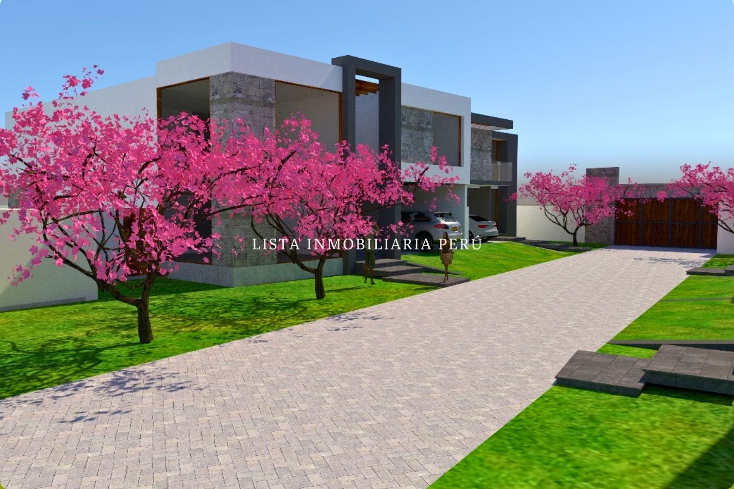 Exclusiva casa en condominio, 4 dormitorios, jardín, piscina, 2 estacionamientos en La Planicie