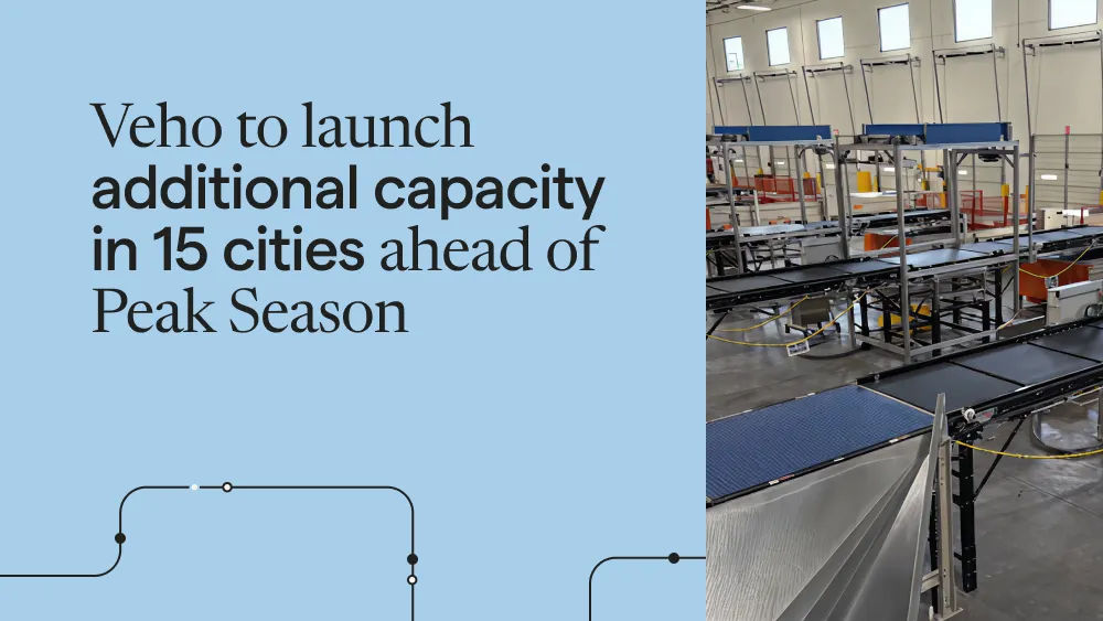 E-Commerce Delivery Platform Veho Announces Increased Capacity in 15 Markets Ahead of Peak Shopping Season