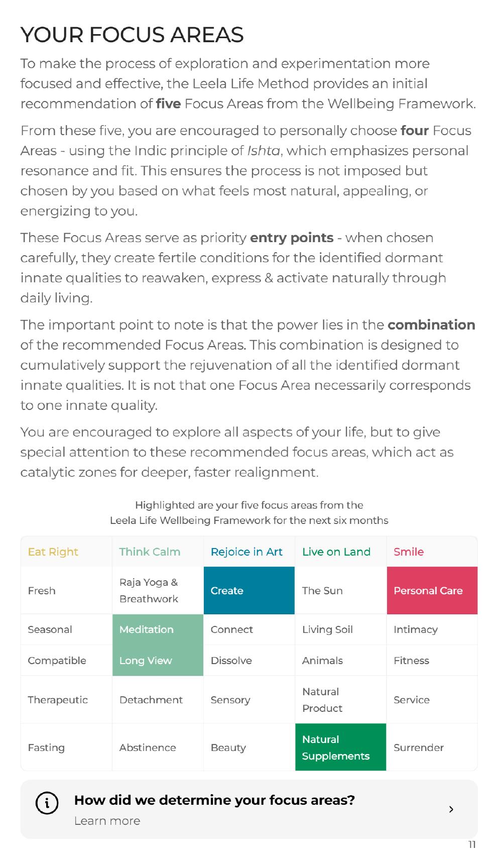 Blueprint focus areas page