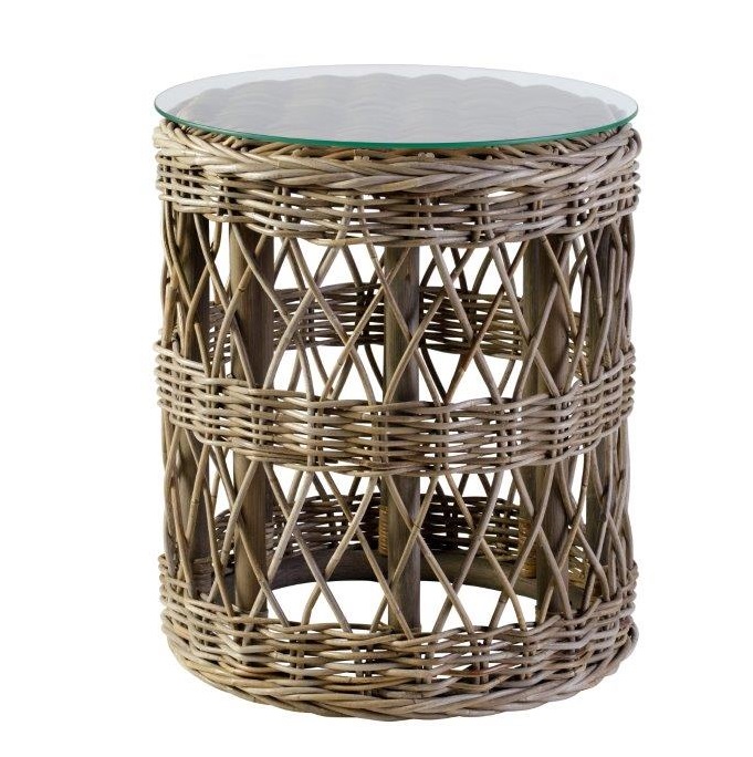 Terrace Rattan Round Side Table