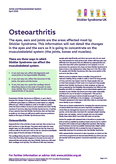 Osteoarthritis factsheet