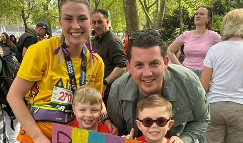 A family enjoying an event