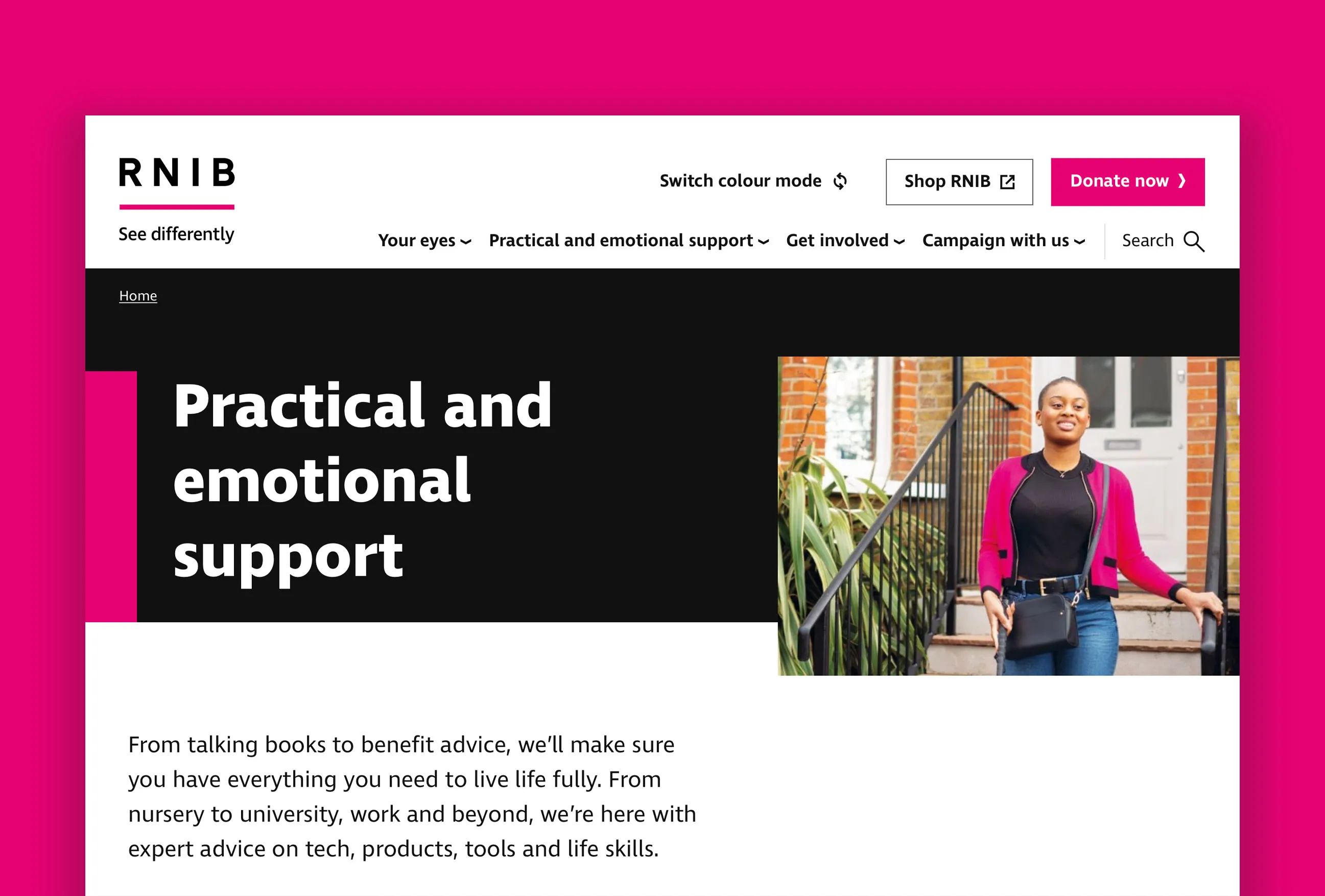 RNIB webpage