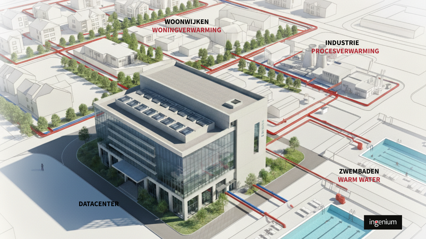 Datathermie: een kans voor gebruik van restwarmte bij datacenters in warmtenetten