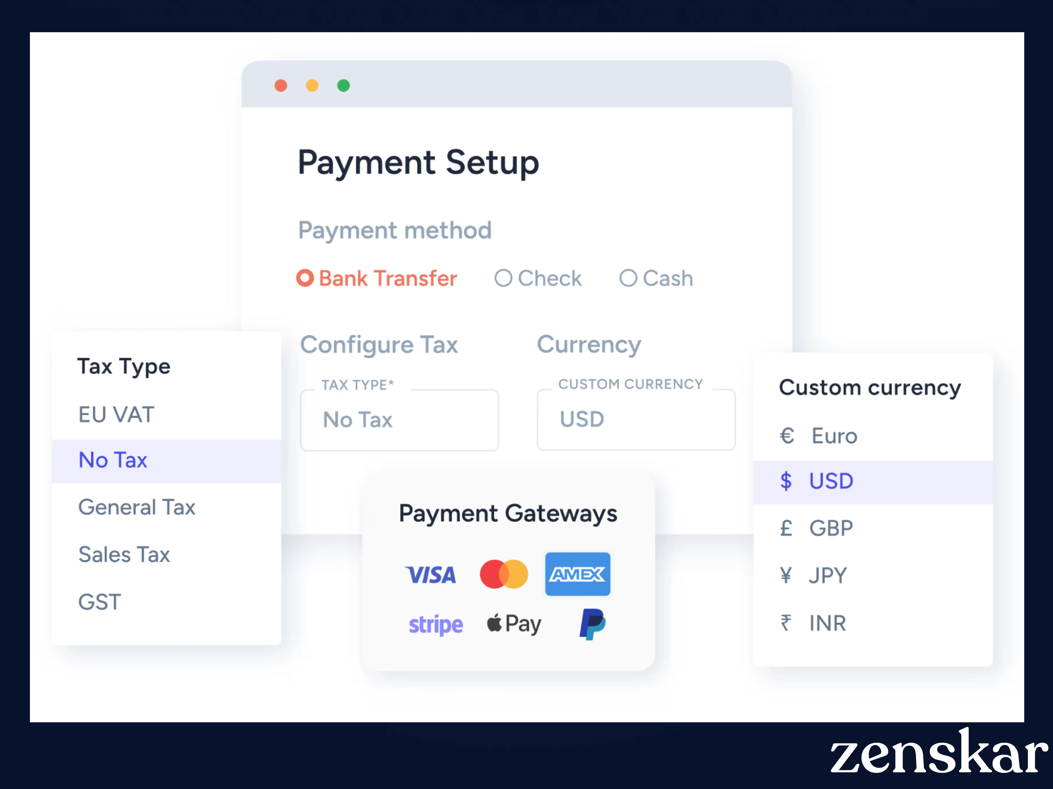 Zenskar has comprehensive integrated payment processing solutions