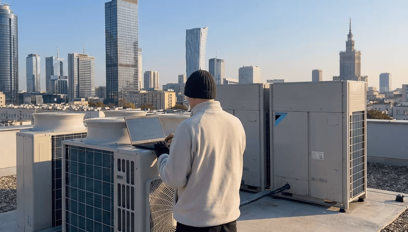 Technik Technowent serwisuje agregat Daikin VRV