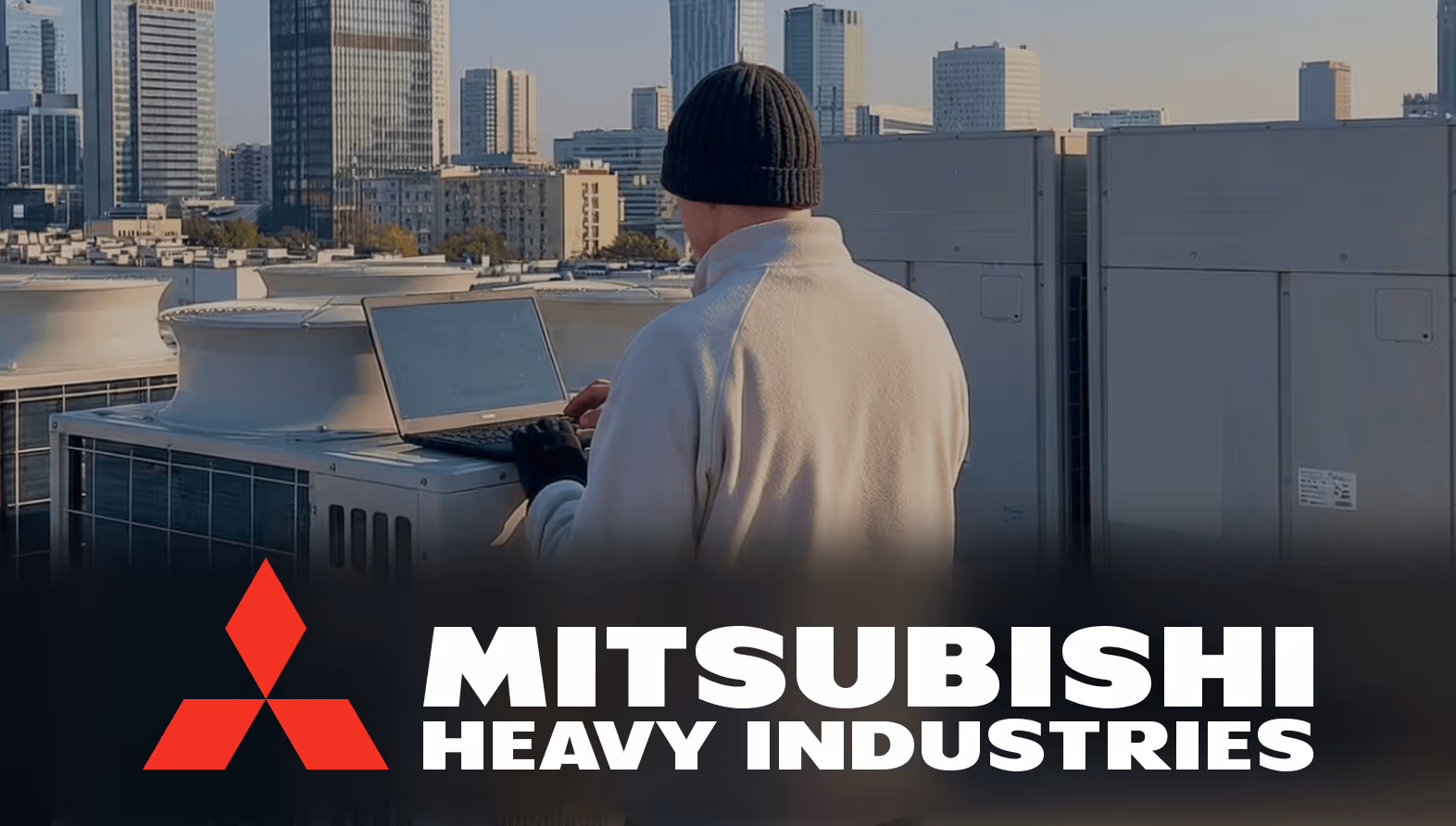 Serwisant Technowent serwisuje agregat VRF Mitsubishi Heavy