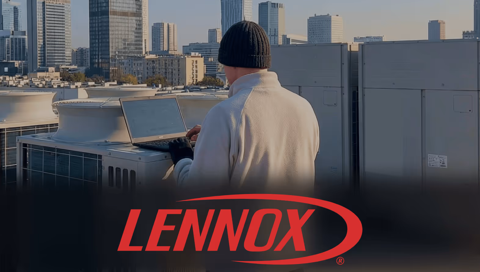 Serwisant Technowent serwisuje agregat VRF Lennox