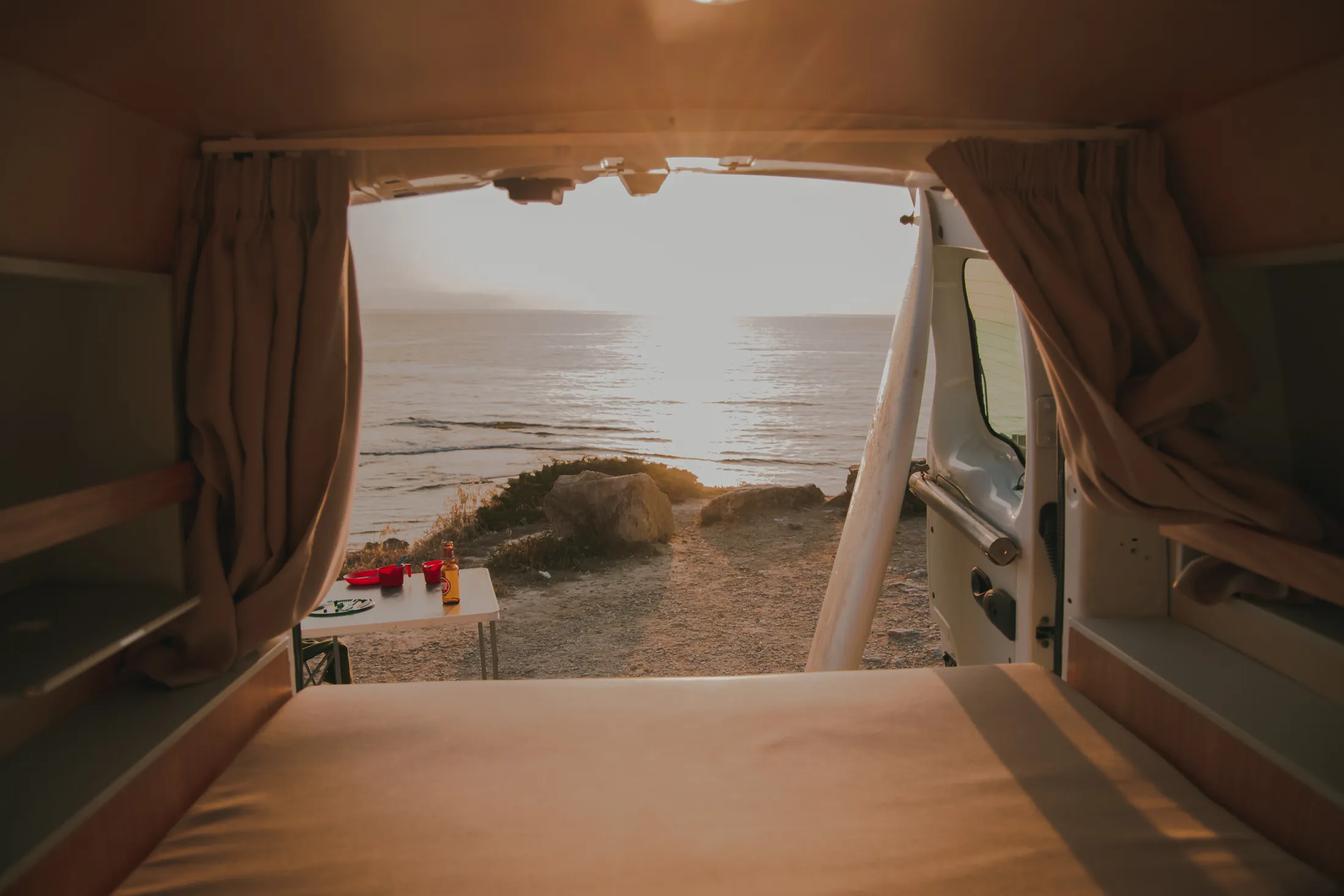 sunset from inside view
