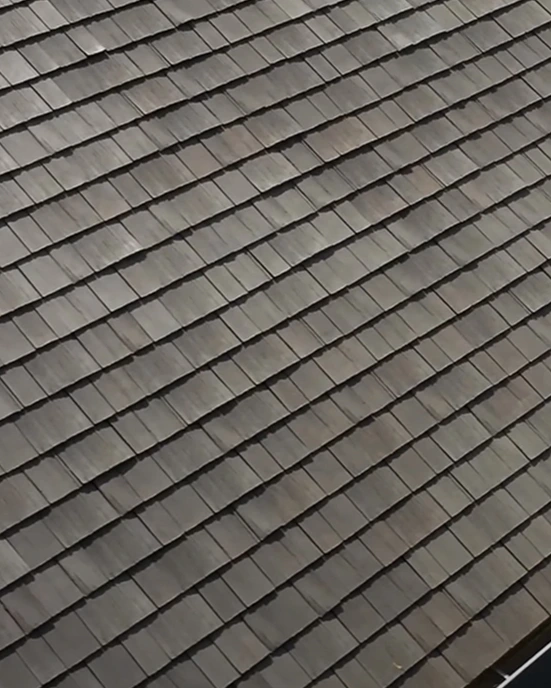 Close-up of finished Brava Shake Roof Replacement