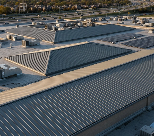 Commercial standing-seam metal roof