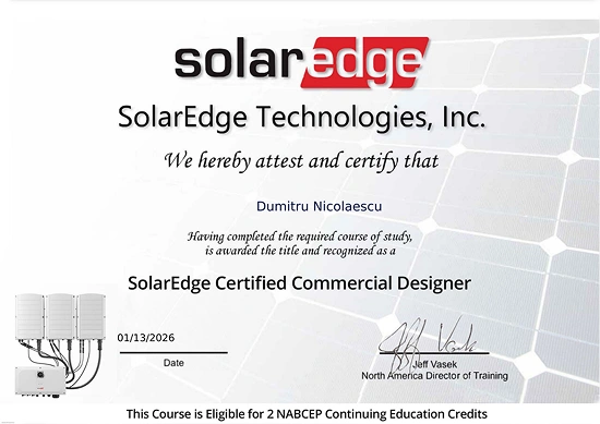 SolarEdge certified commercial designer