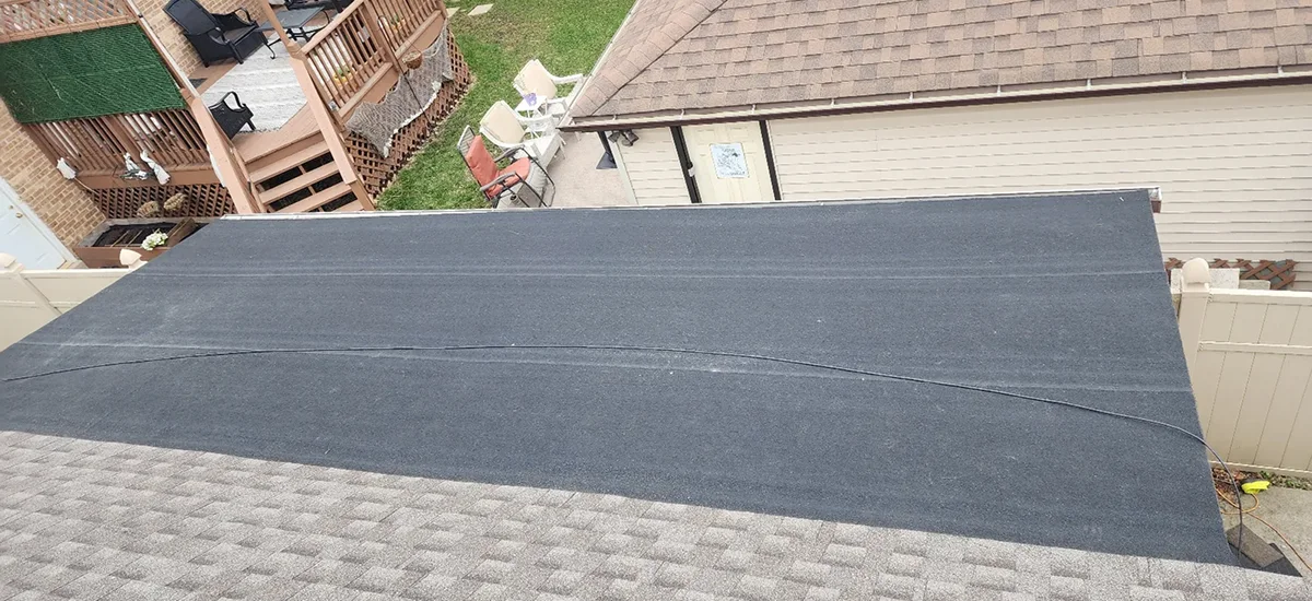 Flat Roof Replacement with Chimney Repairs in Elmwood Park