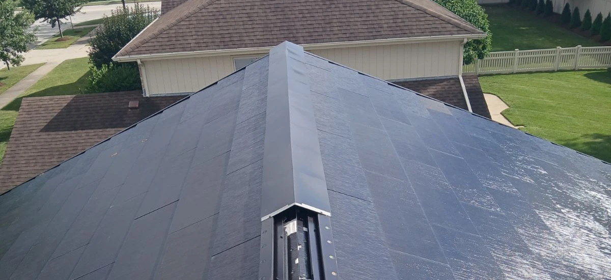 Finishing Tesla Solar Roof installation in Phoenix, IL