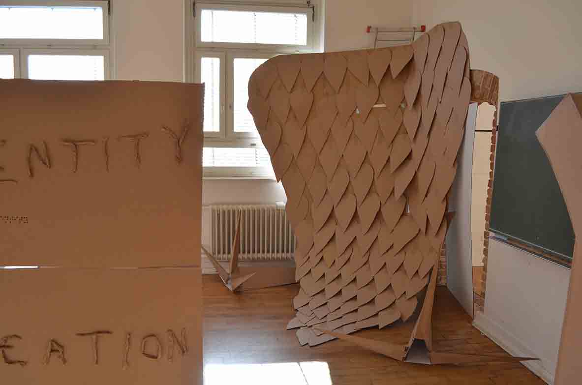 A sculpture found inside a sensory experience space at ESMOD in Berlin for the Beyond Seeing Project.