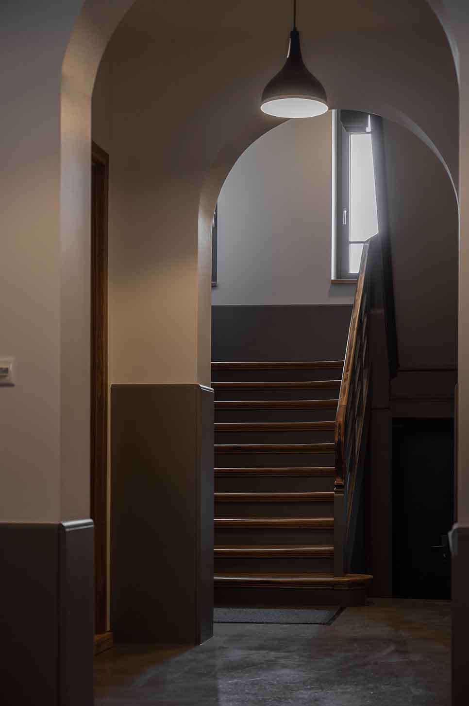 The old stairwell in the finished building of Naumburger Strasse 34