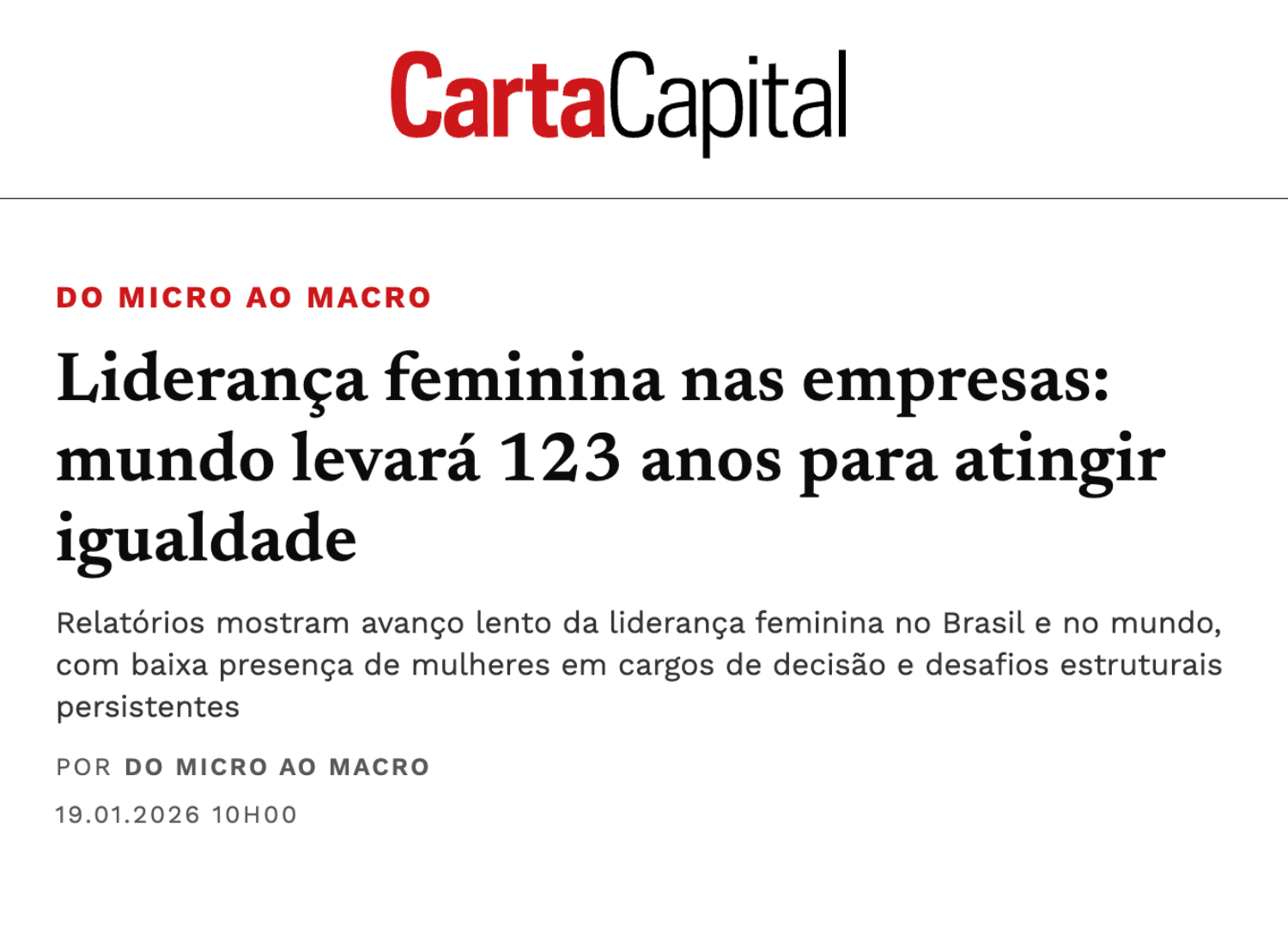 Notícia Carta Capital