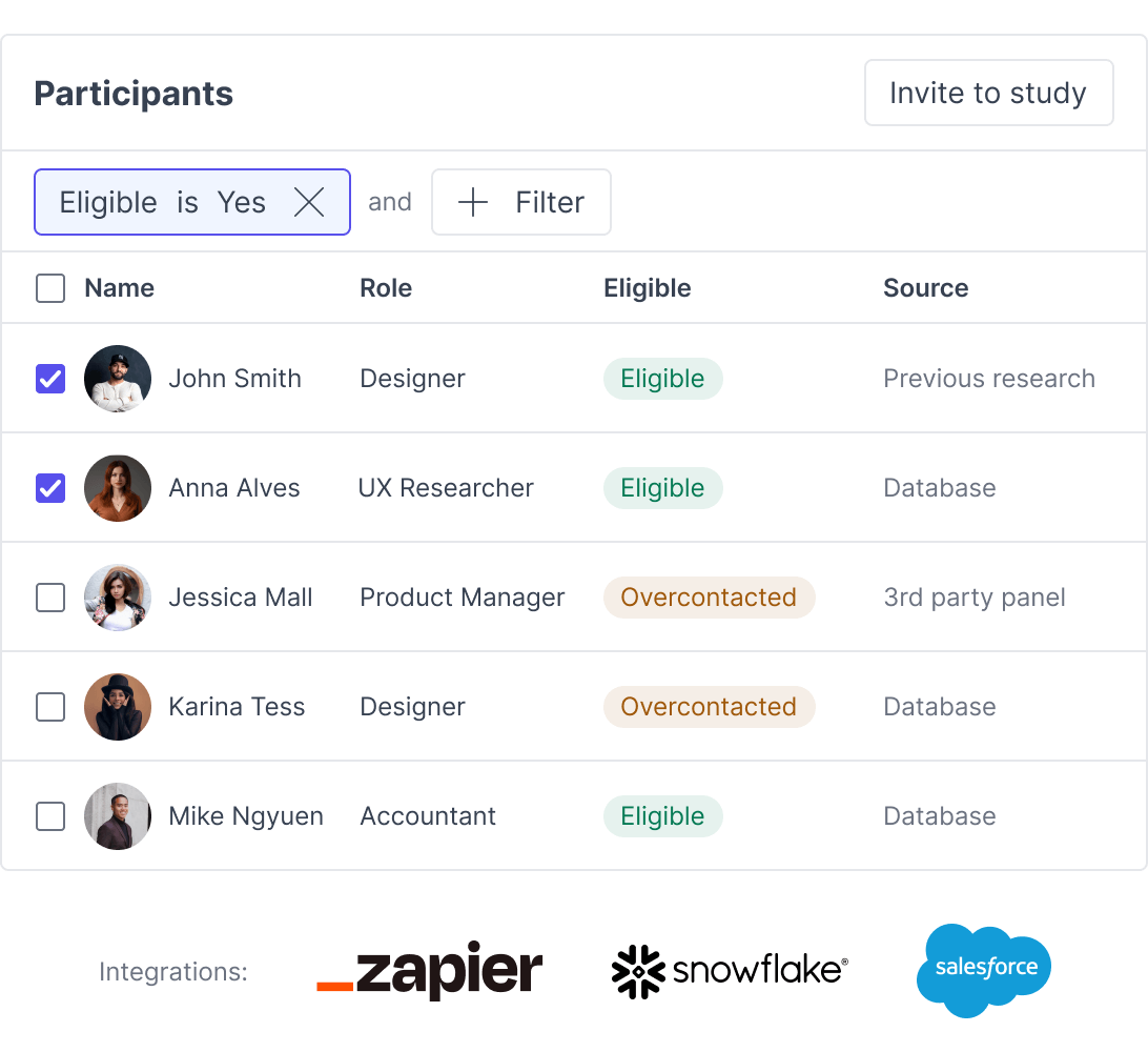 UI Element: Ux Research CRM 
