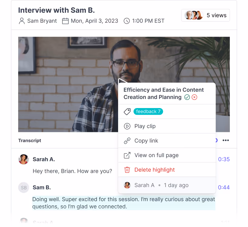 Product UI: Tags and highlights