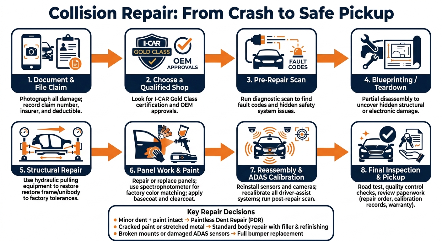 Collision Repair Process: From Crash to Safe Pickup
