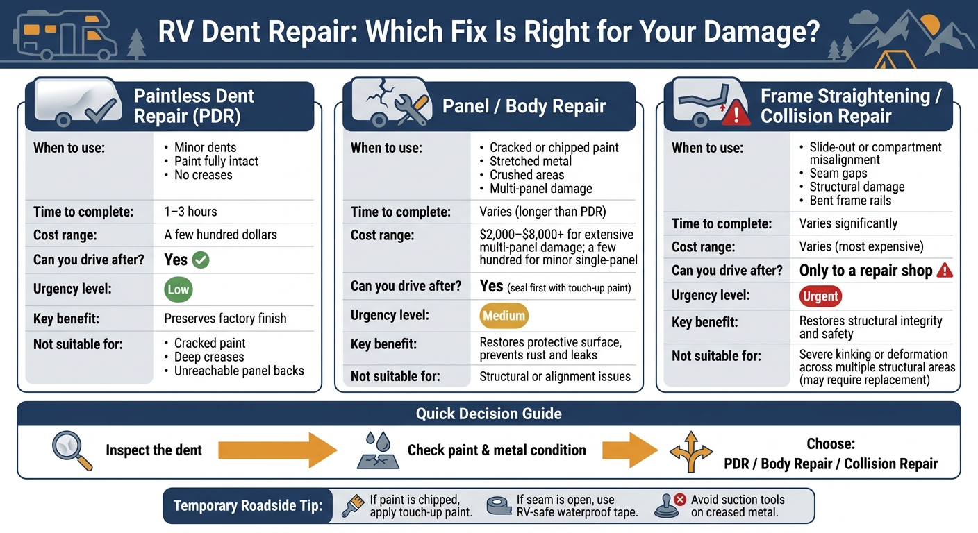 RV Dent Repair: Which Fix Is Right for Your Damage?