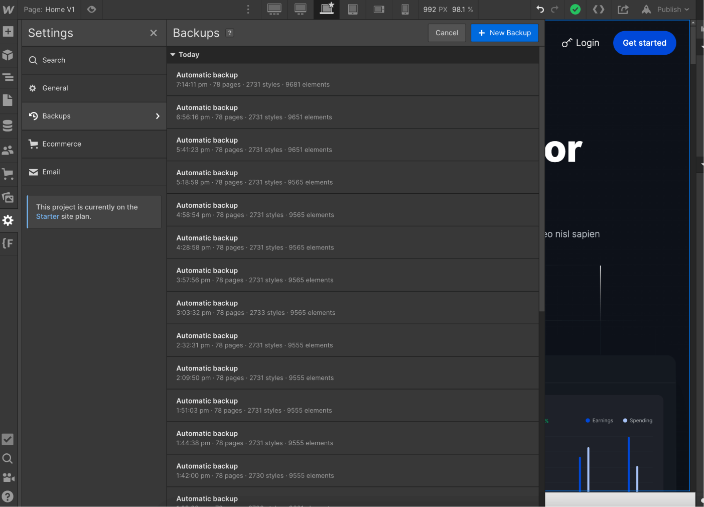 Backups - Dataplus X Webflow Template