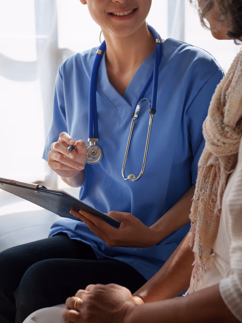 Man sleeping in bed with watch PAT assessment device.