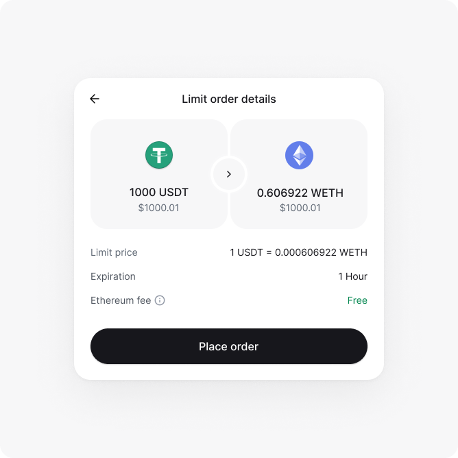 Confirm your limit order settings are correct before placing limit orders.