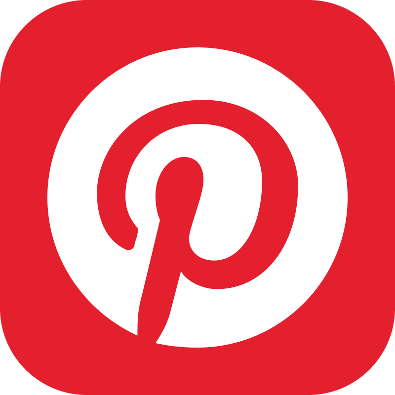 Pinterest logo with a stylized white letter P inside a red rounded square background.