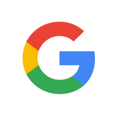 Google multicolored capital G logo with blue, red, yellow, and green segments on white background.