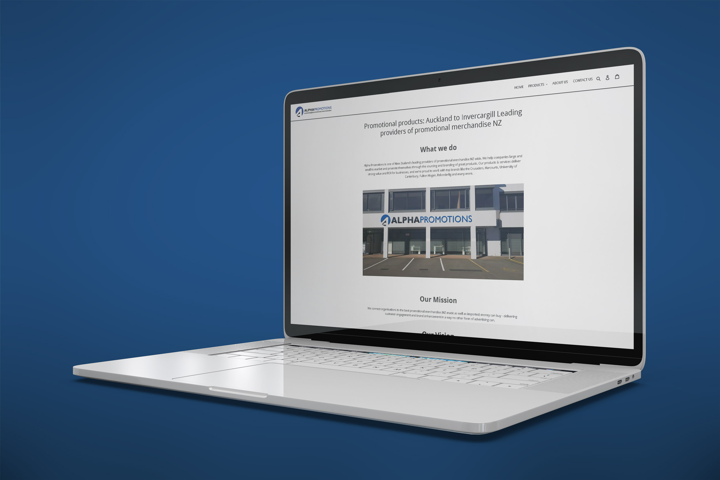 Alpha Promotions website project.