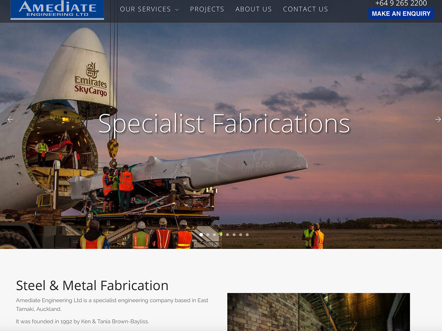 Amediate website project preview.