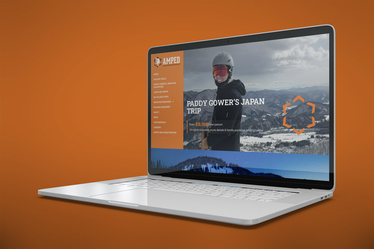 Amped Ski Adventure Specialists website project image 1.