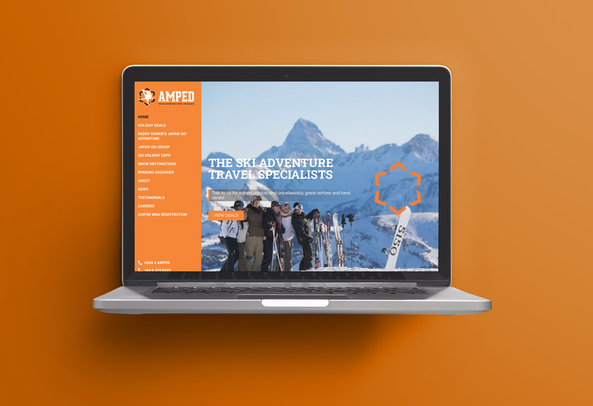 Amped Ski Adventure Specialists website project.