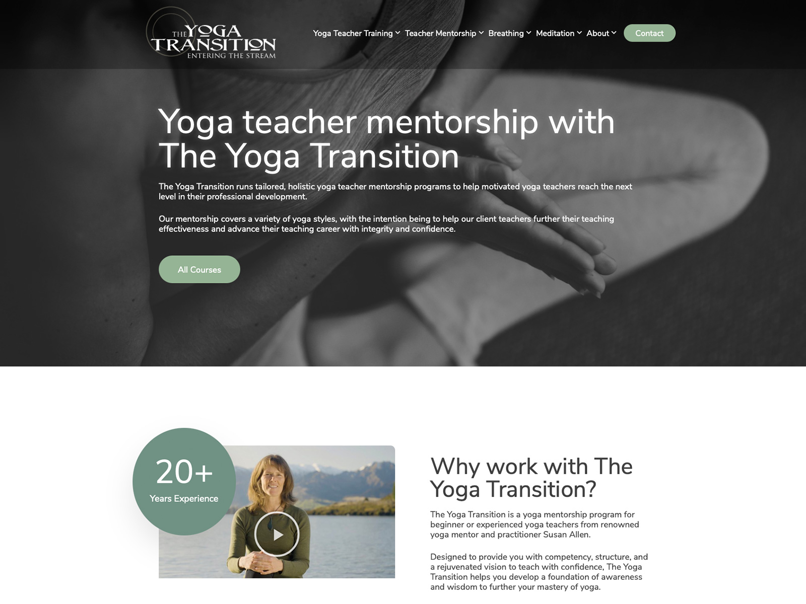 The Yoga Transition website project preview.