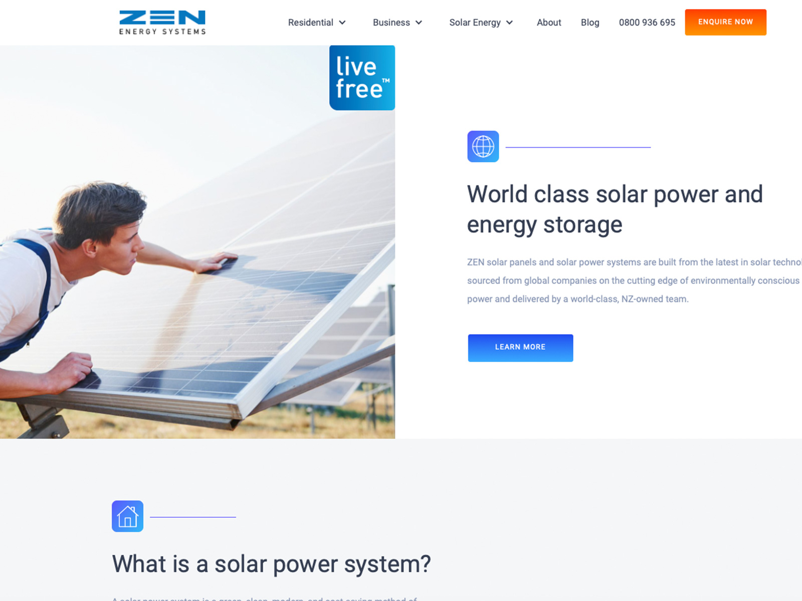 Zen Energy website project preview.