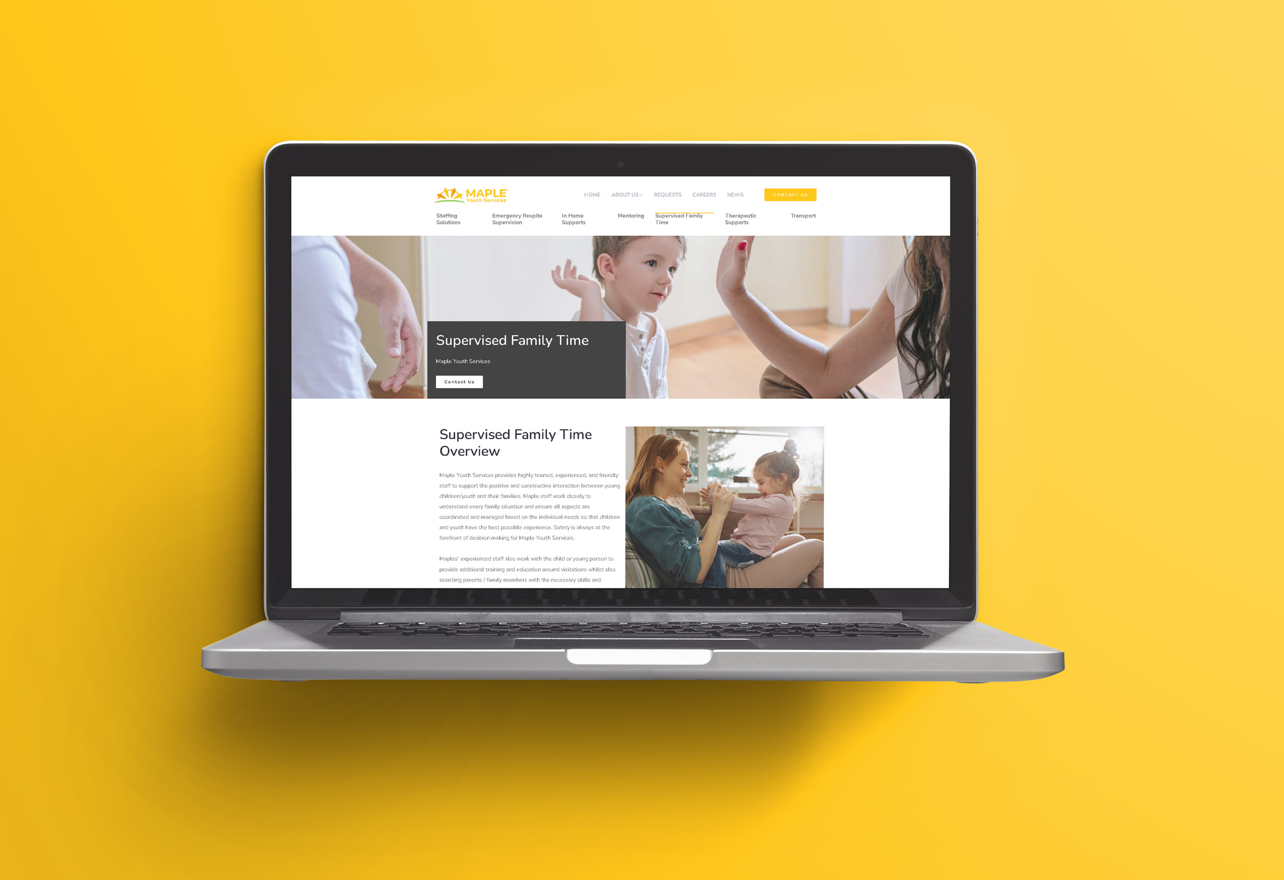 Maple Youth Services website project.