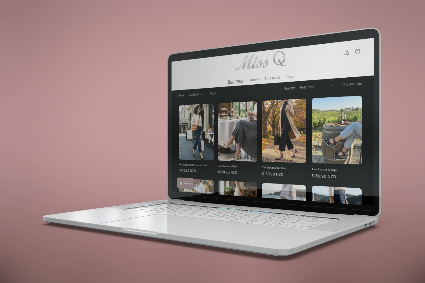 Miss Q website project image 1.