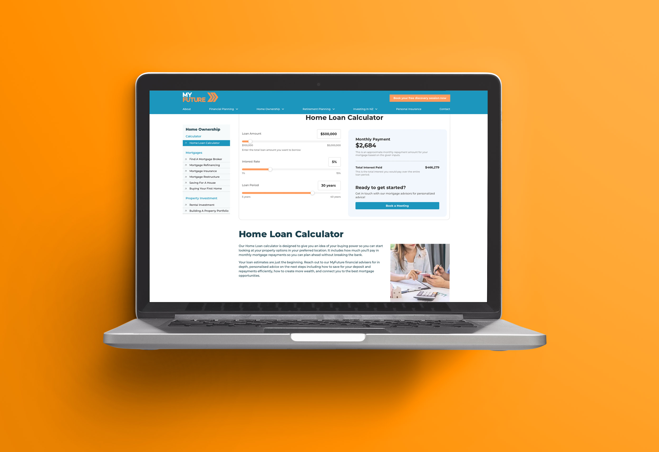 My Future Plan website project image 1.