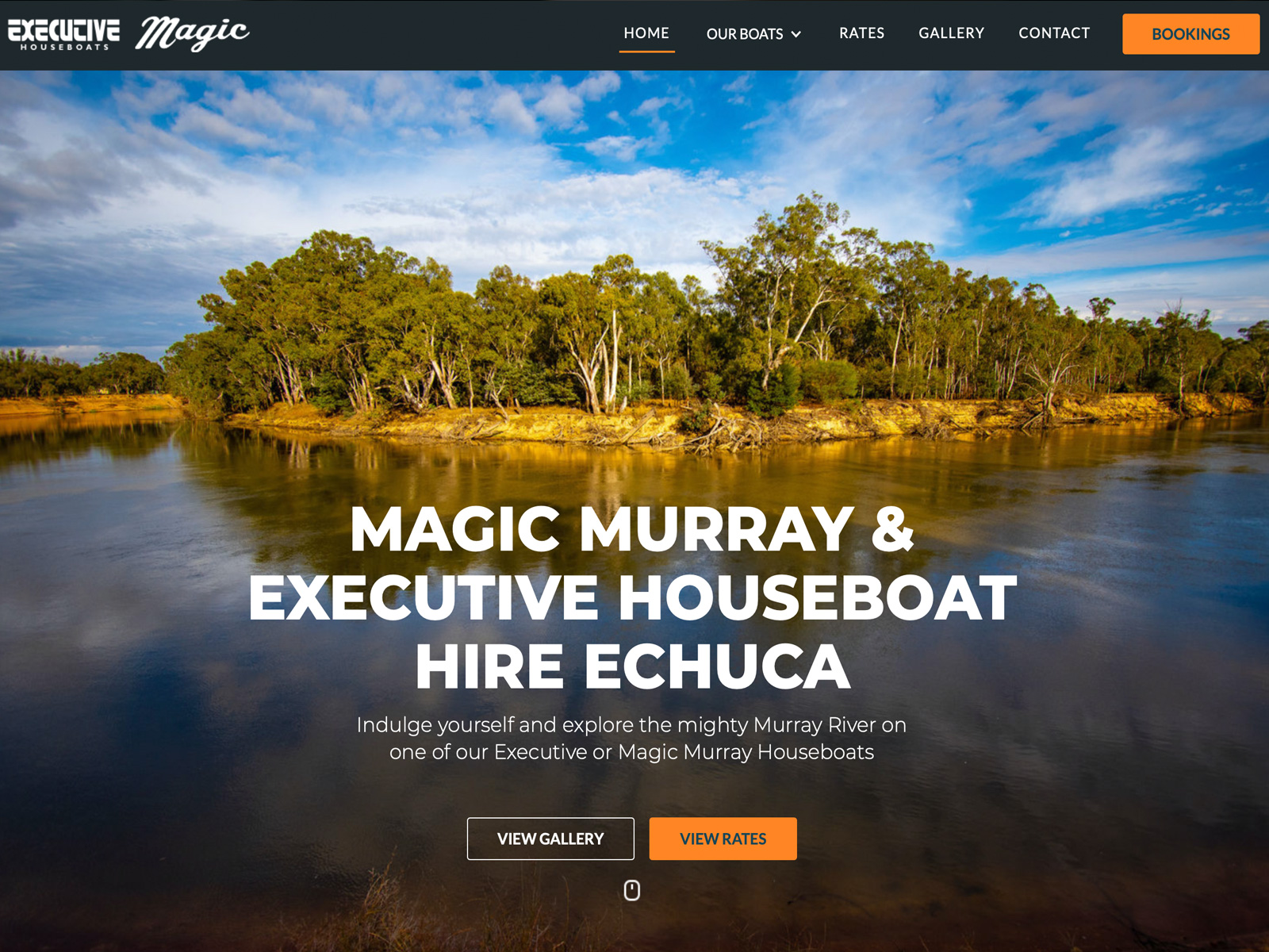 Executive HouseBoats Murray River website project preview.