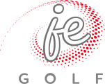 JE Golf logo.