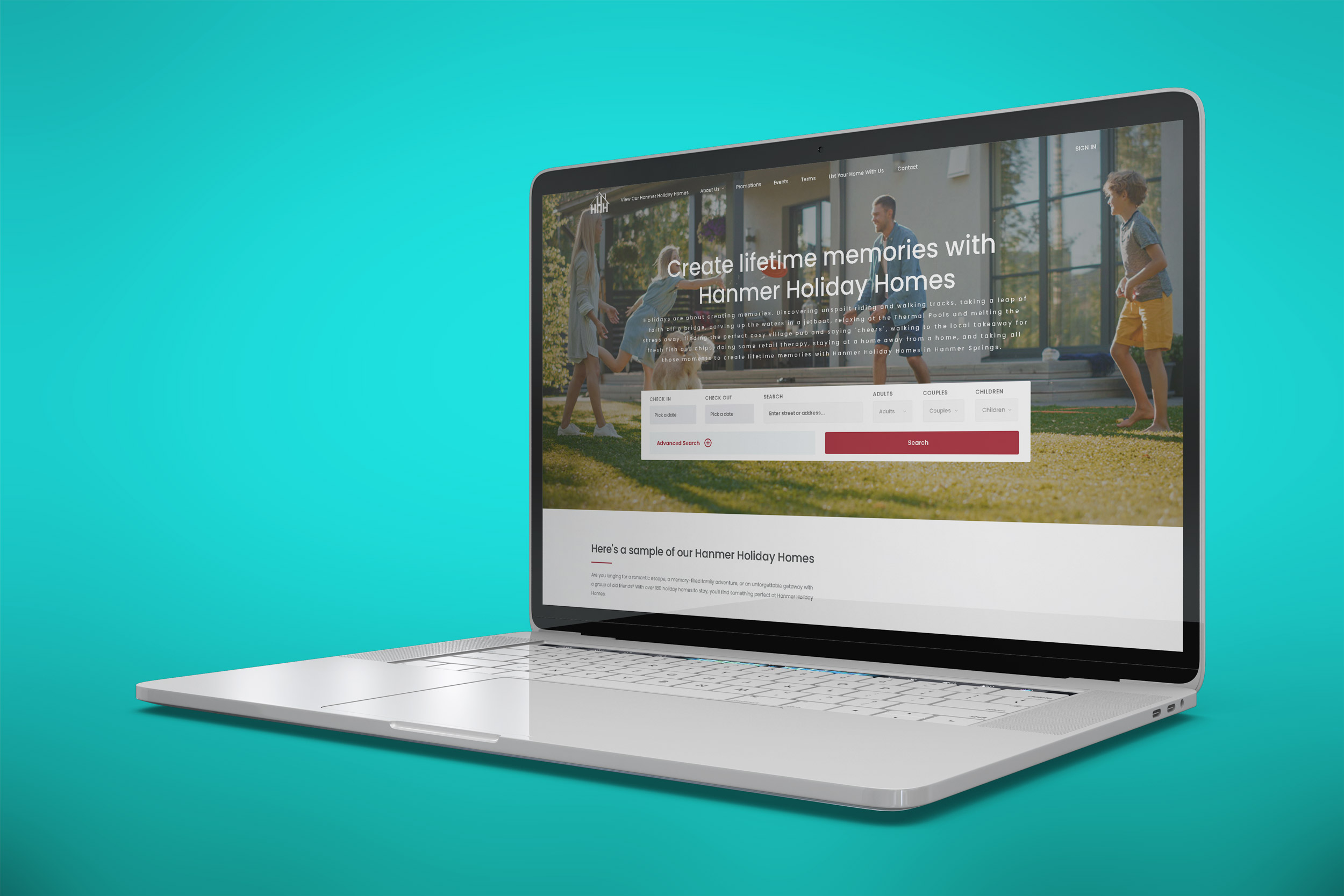Hanmer Holiday Homes website project.